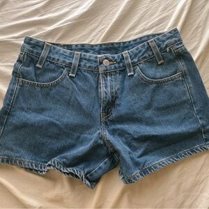 Levi's Blue Jean Shorts with Raw Hem